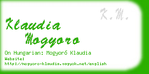 klaudia mogyoro business card