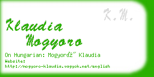 klaudia mogyoro business card